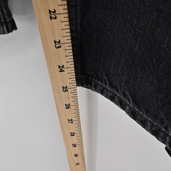 ZARA Jeans Womens Size 6 Black Velvet Side Stripe Premium Denim Tapered Leg Goth - Picture 11 of 11